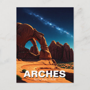 Moab Utah Arches National Park stars Postcard