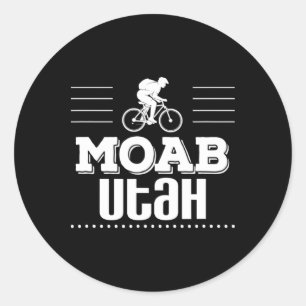 Moab Utah Mountain Biking Classic Round Sticker