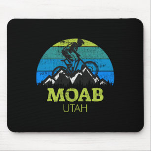 Moab Utah Mountain Biking Mtb Retro Sunset Mouse Pad