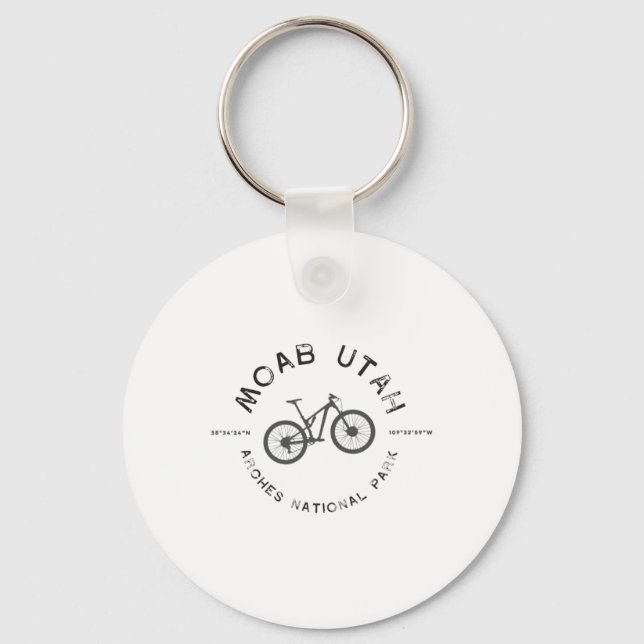 Moab Utah Mountain Biking T  Keychain (Front)