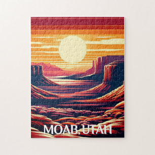 Moab Utah National Parks Sunset Souvenir Gift Jigsaw Puzzle