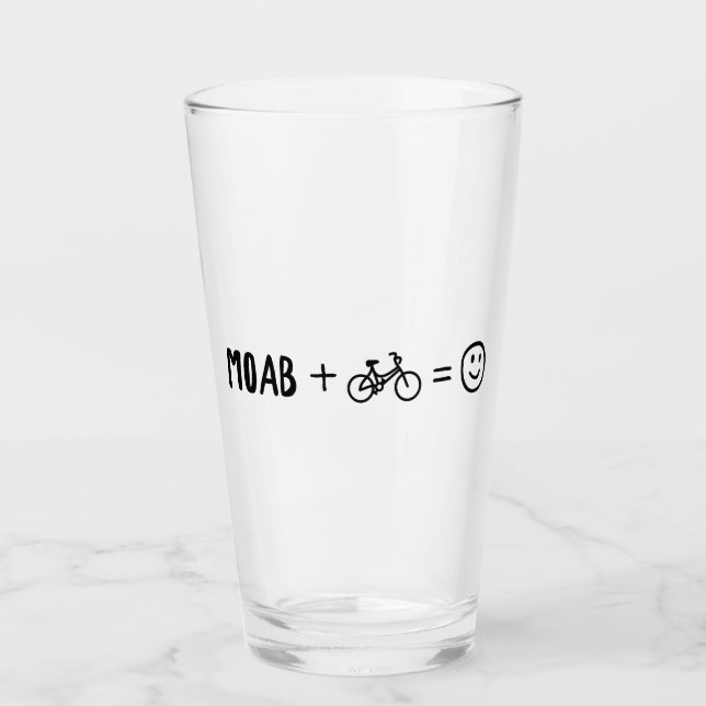 Moab Utah Plus Bikes Makes You Happy Glass (Front)