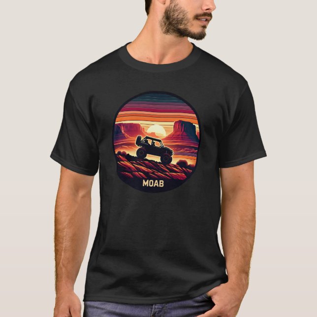 Moab Utah UTV Sunset Red Rocks T-Shirt (Front)