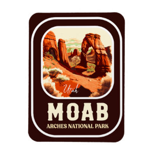Moab Utah Vintage Sunset Arches Adventure Outdoors Magnet