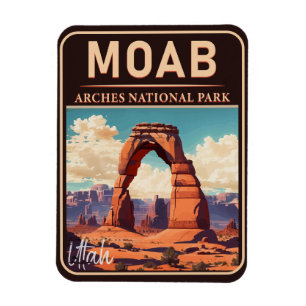 Moab Utah Vintage Sunset Arches Adventure Outdoors Magnet
