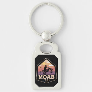 Moab Utah Vintage Sunset Dirt Bike Retro Outdoor  Keychain