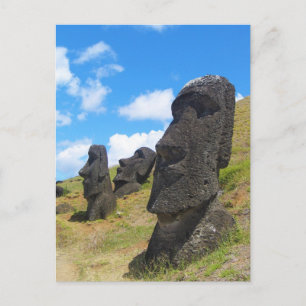Moai at Rano Raraku Easter Island Postcard