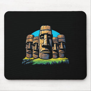 Moai Heads Easter Island Easter Day Cute Mouse Pad