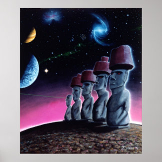 Moai on the Small Planet Poster