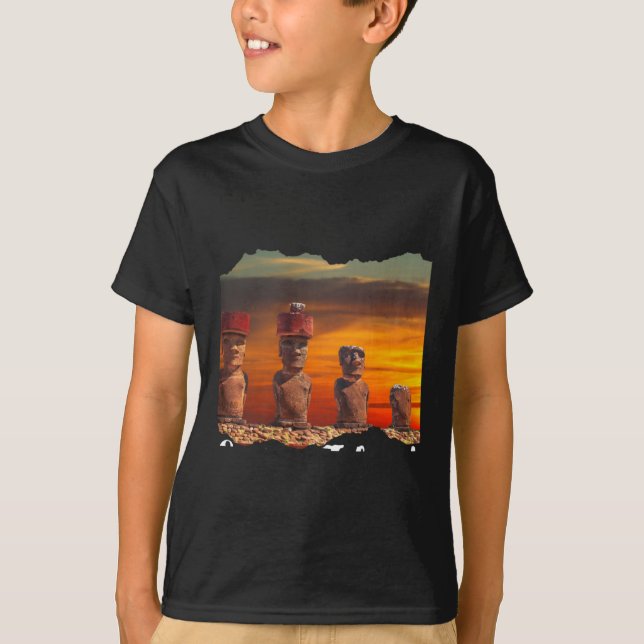 Moai Statue Easter Island Long Sleeve  T-Shirt (Front)