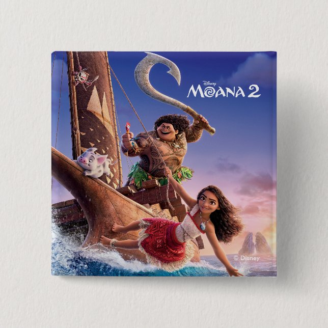 Moana 2 Theatrical Art 2 Inch Square Button (Front)
