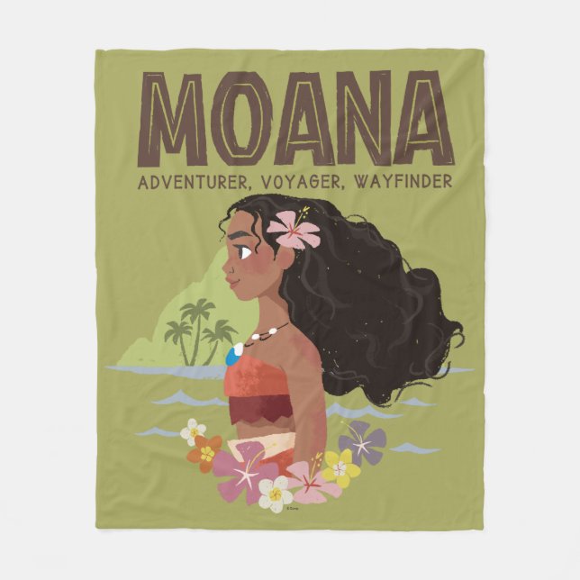 Moana | Adventurer, Voyager, Wayfinder Fleece Blanket (Front)