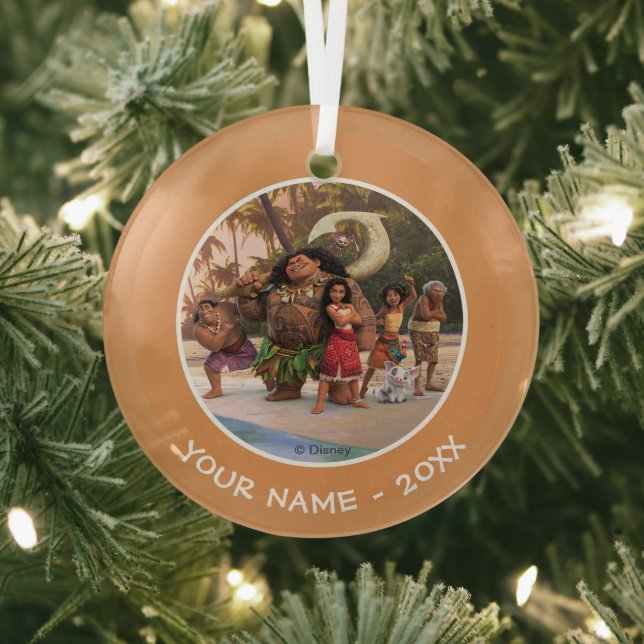 Moana and Crew Glass Ornament (Insitu)