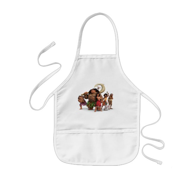 Moana and Crew Kids Apron (Front)