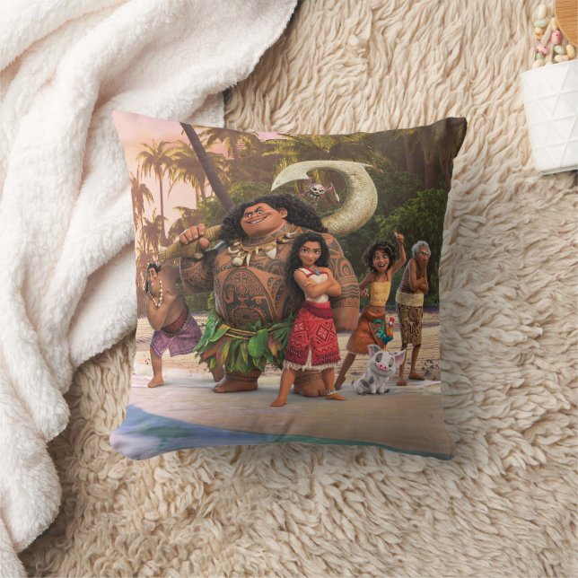 Moana and Crew Throw Pillow (Blanket)