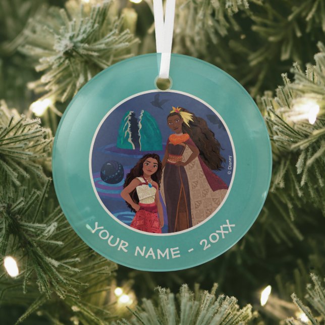 Moana and Matangi Glass Ornament (Insitu)