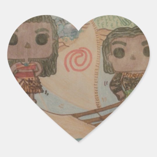 Moana and Maui Sticker Glitter