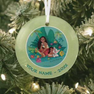 Moana and Simea Ocean Sisters Glass Ornament