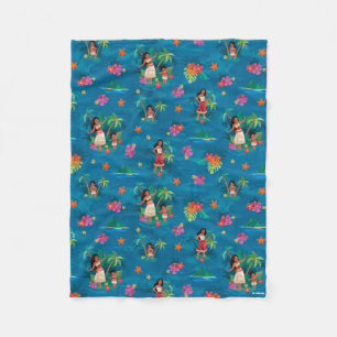 Moana and Simea Ocean Sisters Pattern Fleece Blanket