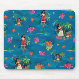 Moana and Simea Ocean Sisters Pattern Mouse Pad