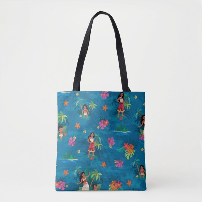 Moana and Simea Ocean Sisters Pattern Tote Bag (Front)