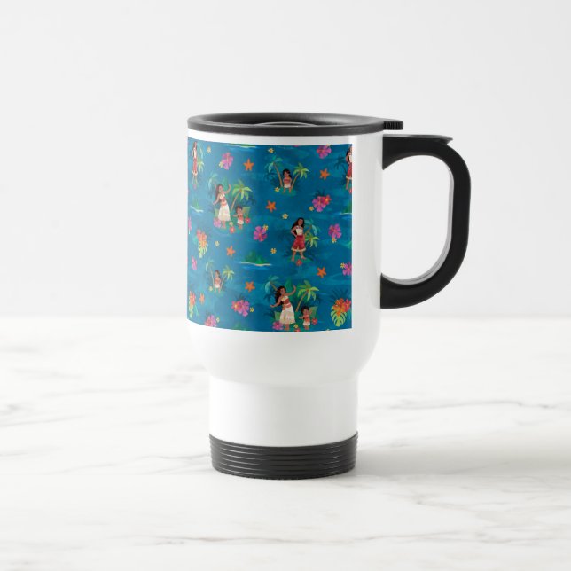 Moana and Simea Ocean Sisters Pattern Travel Mug (Right)