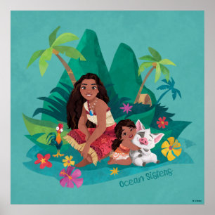 Moana and Simea Ocean Sisters Poster