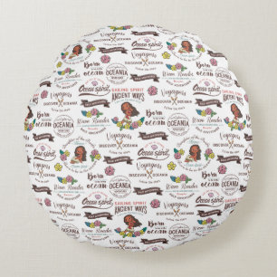 Moana   Bold Adventurer Pattern Round Pillow