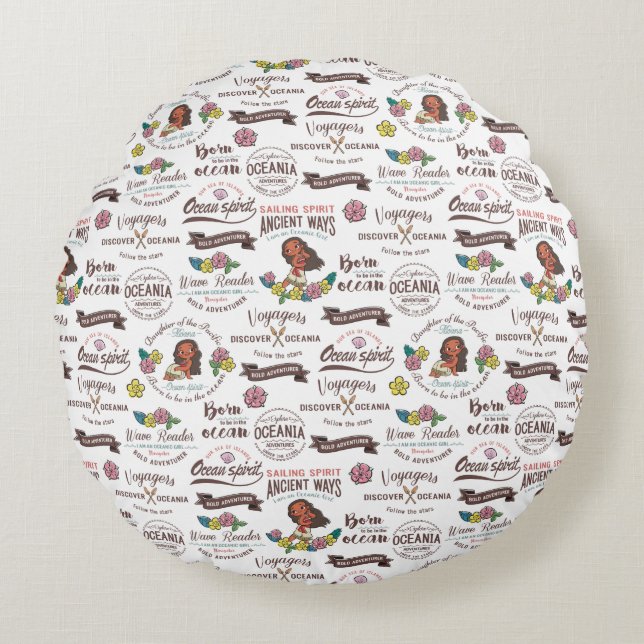 Moana | Bold Adventurer Pattern Round Pillow (Front)