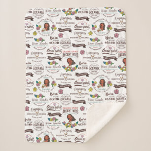 Moana   Bold Adventurer Pattern Sherpa Blanket