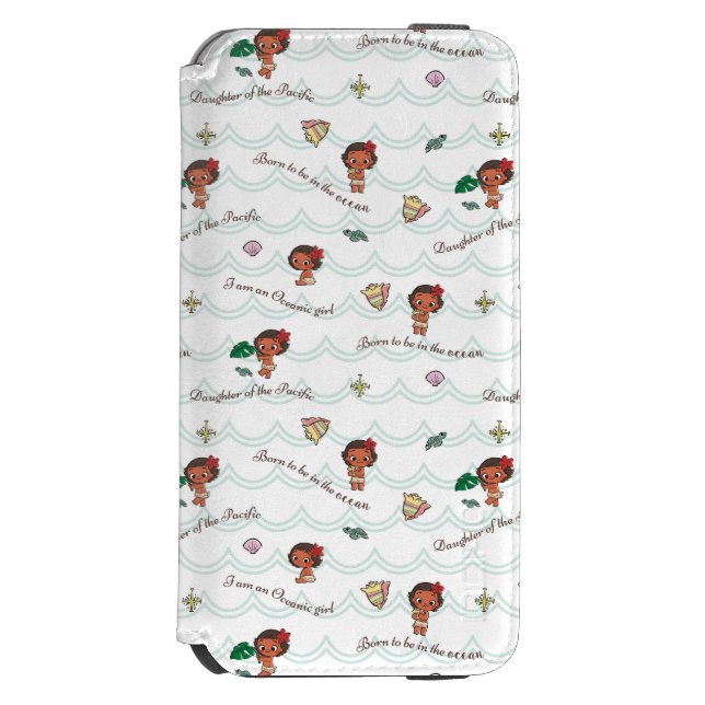 Moana | Born to be in the Ocean Pattern Incipio iPhone Wallet Case (Folio Front)