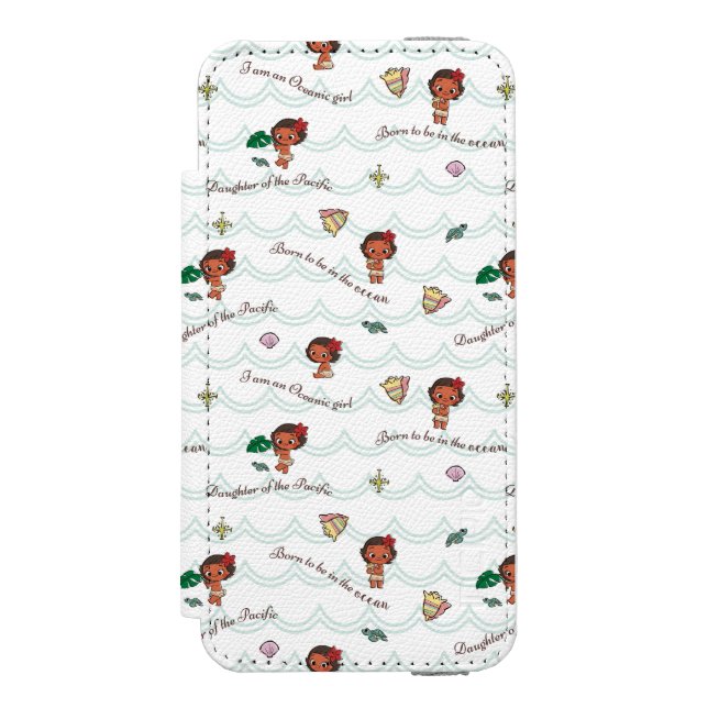 Moana | Born to be in the Ocean Pattern Incipio iPhone Wallet Case (Folio Front)