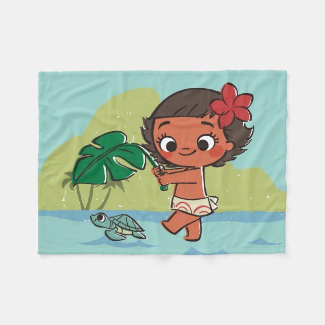 Moana | Born to be in the Sea Fleece Blanket (Front (Horizontal))