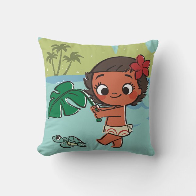Moana | Born to be in the Sea Throw Pillow (Front)