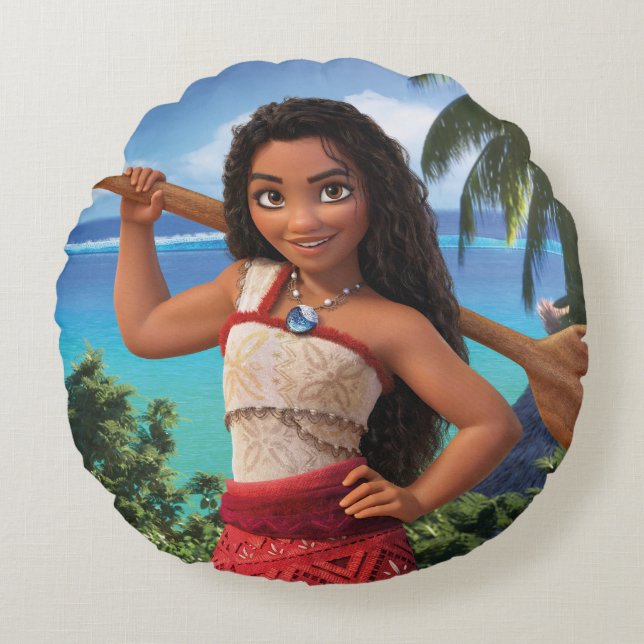 Moana Born to Voyage Round Pillow (Front)