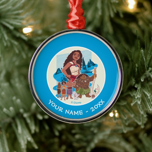 Moana & Crew Sail Beyond the Horizon Metal Ornament (Tree)