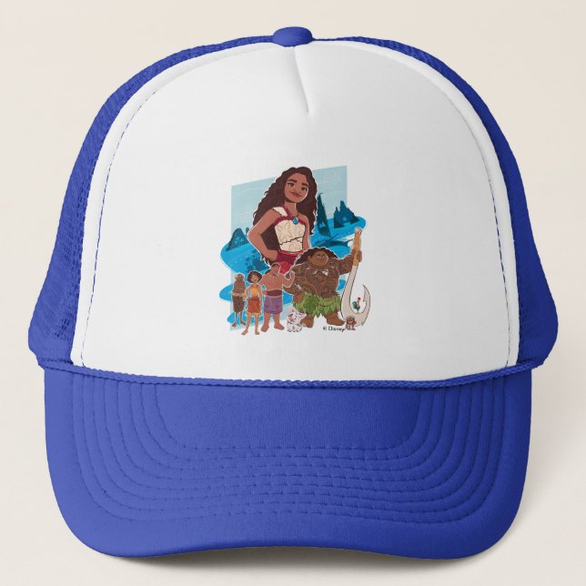 Moana & Crew Sail Beyond the Horizon Trucker Hat (Front)