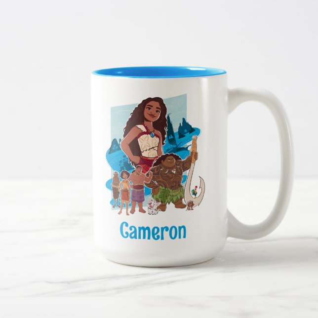Moana & Crew Sail Beyond the Horizon Two-Tone Coffee Mug (Right)