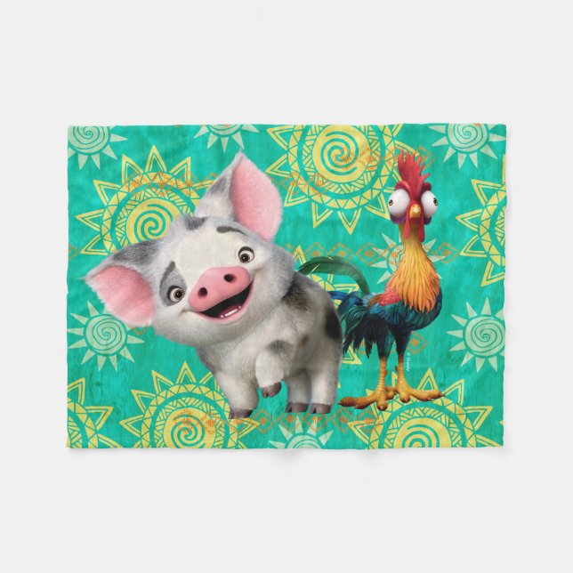 Moana | First Mate & Top Rooster Fleece Blanket (Front (Horizontal))