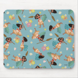 Moana   Floral Pattern Mouse Pad