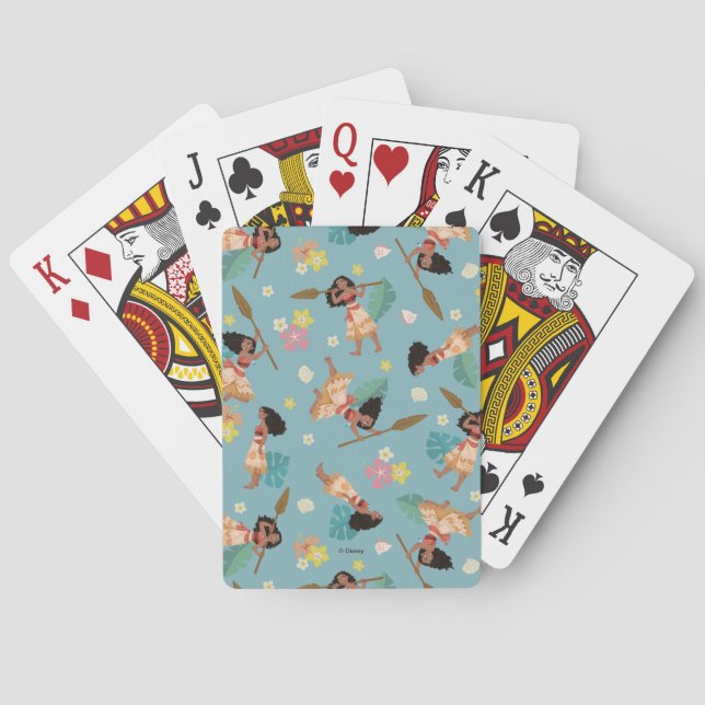 Moana | Floral Pattern Playing Cards (Back)