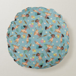 Moana   Floral Pattern Round Pillow