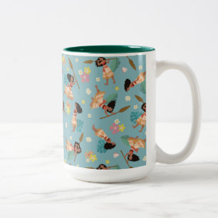 Moana   Floral Pattern Two-Tone Coffee Mug