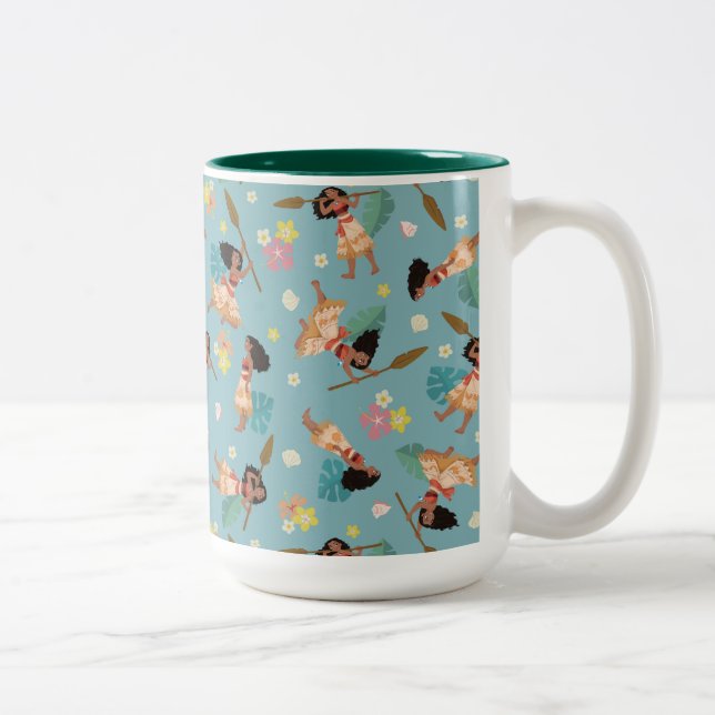 Moana | Floral Pattern Two-Tone Coffee Mug (Right)