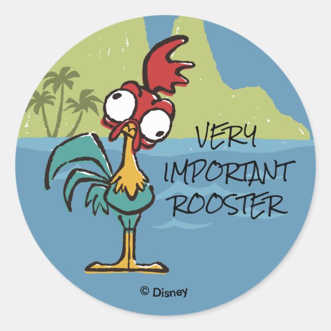 Moana | Heihei - Very Important Rooster Classic Round Sticker (Front)