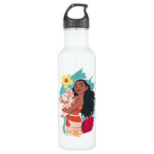 Moana Holding Pua Illustrated Graphic 710 Ml Water Bottle