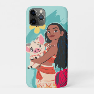 Moana Holding Pua Illustrated Graphic iPhone 11 Pro Case