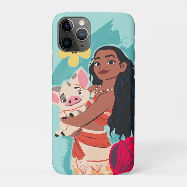 Moana Holding Pua Illustrated Graphic Case-Mate iPhone Case (Back)