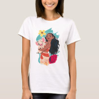Moana Holding Pua Illustrated Graphic