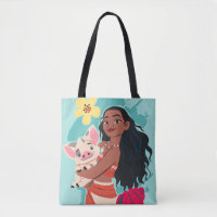 Moana Holding Pua Illustrated Graphic